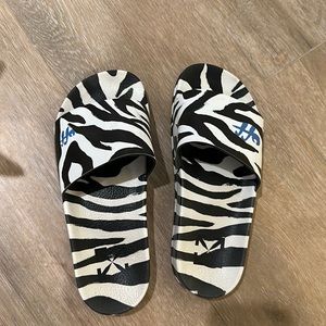 Off white zebra slides